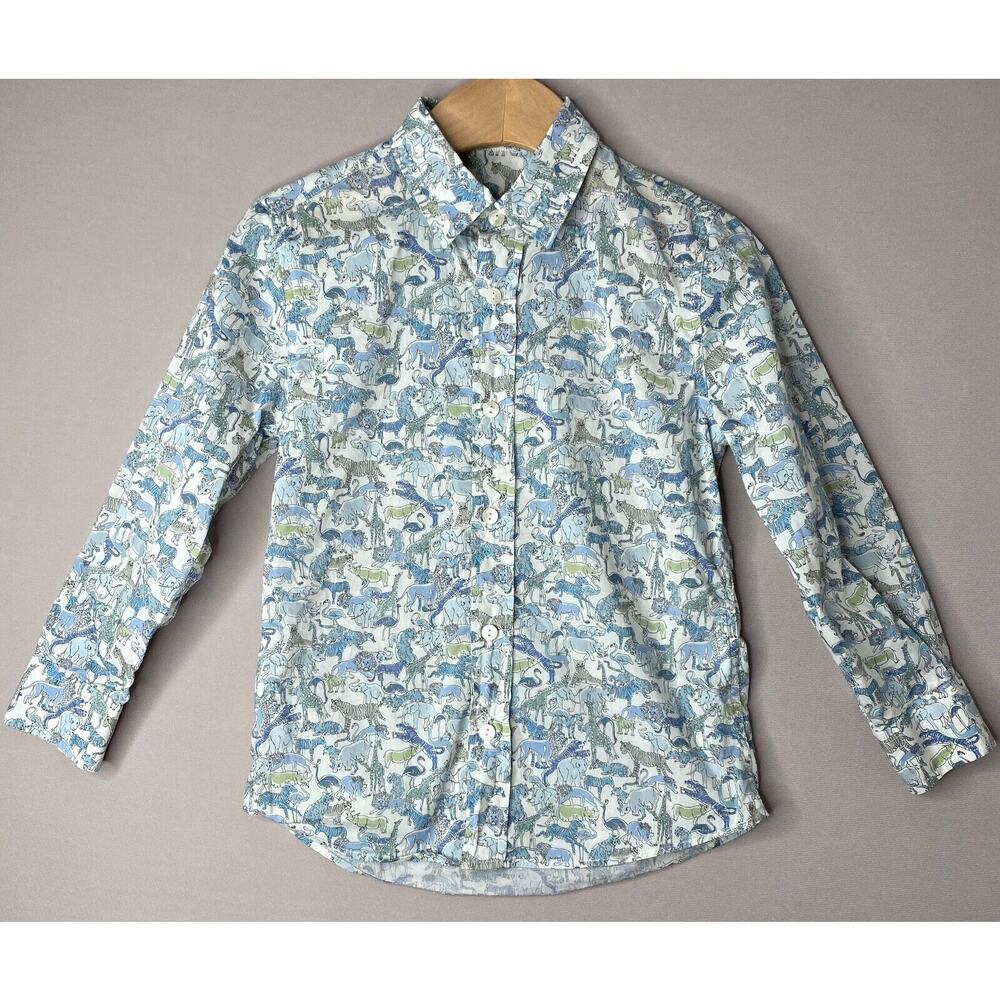 Leon/Fleurisse Liberty Safari Animal Buttonup Long Sleeve Shirt Boys 4 Yrs (~3)